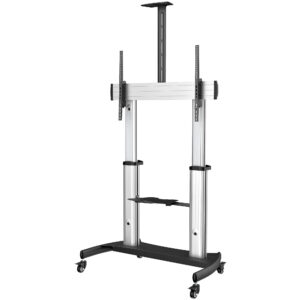 StarTech.com Verrijdbare TV Standaard - Stevige TV Vloerstandaard voor 60-100" Scherm (100kg) - In Hoogte te Verstellen Verrijdb