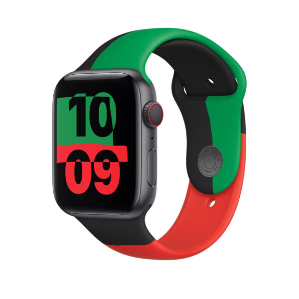 Apple MUQ73ZM/A slimme draagbare accessoire Band Zwart, Groen, Rood Fluorelastomeer - Afbeelding 2
