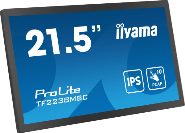 iiyama TF2238MSC-B1 beeldkrant Digitaal A-kaart 55,9 cm (22") LED 600 cd/m² Full HD Zwart Touchscreen - Afbeelding 5