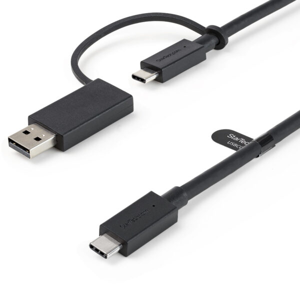 StarTech.com 1m USB-C Kabel met USB-A Adapter Dongle - Hybride 2-in-1 USB C Kabel met USB-A/USB-C naar USB-C (10Gbps/100W PD), U