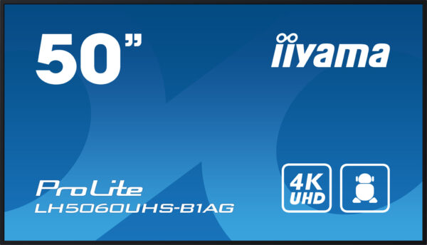 iiyama LH5060UHS-B1AG beeldkrant Digitaal A-kaart 125,7 cm (49.5") LED Wifi 500 cd/m² 4K Ultra HD Zwart Type processor Android 1