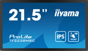 iiyama TF2238MSC-B1 beeldkrant Digitaal A-kaart 55,9 cm (22") LED 600 cd/m² Full HD Zwart Touchscreen
