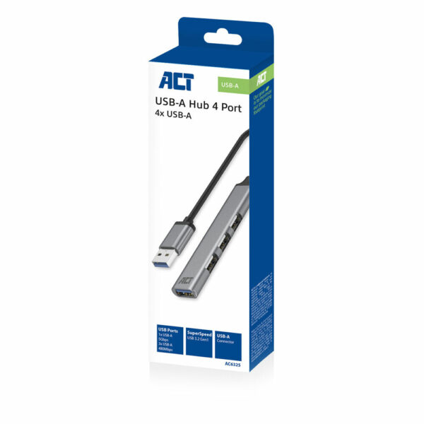 ACT USB-A hub, 3x USB-A 2.0 en 1x USB-A 3.0 - Afbeelding 2