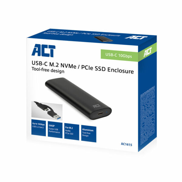 ACT USB-C M.2 NVMe / PCIe SSD Behuizing, tool-free - Afbeelding 4