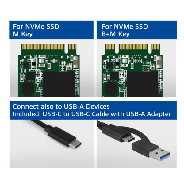 ACT USB-C M.2 NVMe / PCIe SSD Behuizing, tool-free - Afbeelding 6