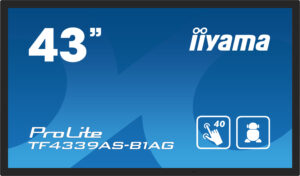 iiyama TF4339AS-B1AG beeldkrant Digitale signage flatscreen 108 cm (42.5") LED 500 cd/m² 4K Ultra HD Zwart Touchscreen Type proc
