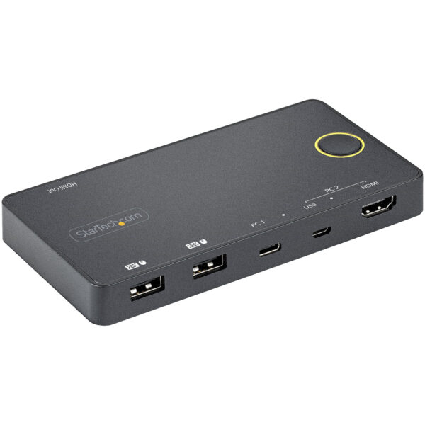 StarTech.com 2 Port Hybride USB-A + HDMI & USB-C KVM Switch - Enkele 4K 60Hz HDMI 2.0 Monitor - Compacte Desktop en/of Laptop HD - Afbeelding 5