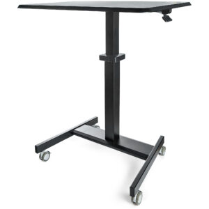 StarTech.com Mobiel Bureau Ergonomisch Zit-Sta Computermeubel op Wielen One Touch verstelbare Mobiele Werkplek Bureautafel op Wi