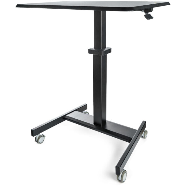 StarTech.com Mobiel Bureau Ergonomisch Zit-Sta Computermeubel op Wielen One Touch verstelbare Mobiele Werkplek Bureautafel op Wi
