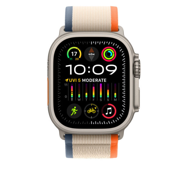 Apple MT5W3ZM/A slimme draagbare accessoire Band Beige, Oranje Nylon, Gerecycled polyester, Titanium, Spandex - Afbeelding 3