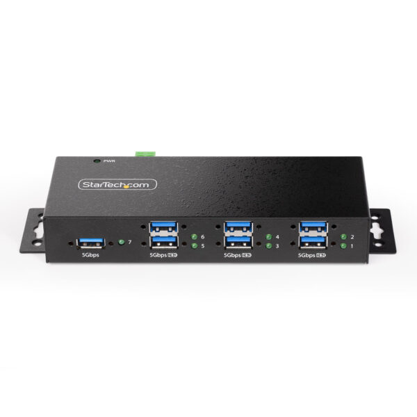 StarTech.com 7-Port Managed USB Hub met 4x USB-A, Heavy Duty met Industriële Stalen Behuizing, ESD & Overspanningsbeveiliging, W - Afbeelding 3
