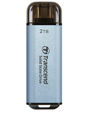 Transcend ESD300 Thunderbolt technologie 2 TB USB Type-a naar USB Type-C USB 3.2 Gen 2x2 Blauw