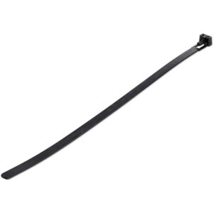 StarTech.com 25 cm Zwarte Herbruikbare Kabelbinders 7 mm Breed, 65 mm Bundeldiameter, 22 kg Treksterkte Hersluitbare Nylon Snelb