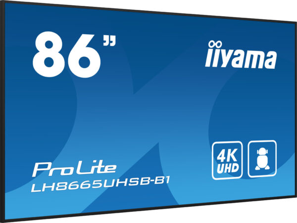 iiyama LH8665UHSB-B1 beeldkrant Kiosk-ontwerp 2,18 m (86") LED Wifi 800 cd/m² 4K Ultra HD Zwart Type processor Android 11 24/7 - Afbeelding 3