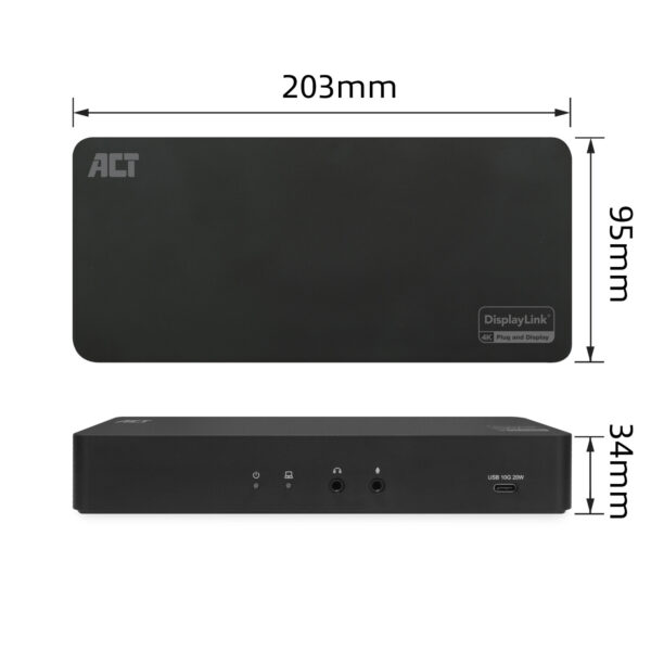 ACT USB-C Docking Station 4K, voor 2 HDMI of DisplayPort monitoren, DisplayLink - Afbeelding 12