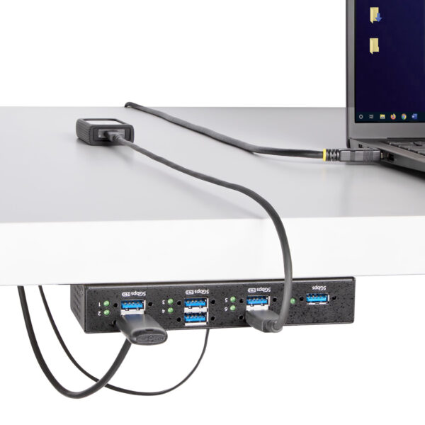 StarTech.com 7-Port Managed USB Hub met 4x USB-A, Heavy Duty met Industriële Stalen Behuizing, ESD & Overspanningsbeveiliging, W - Afbeelding 10