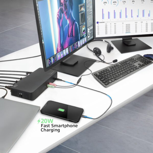 ACT USB-C Docking Station 4K, voor 2 HDMI of DisplayPort monitoren, DisplayLink - Afbeelding 10