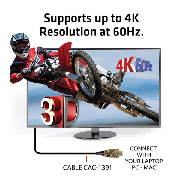 CLUB3D HDMI 2.0 Ultra HD Actieve Optical Kabel HDR 4K 60Hz M/M 50 meter - Afbeelding 5