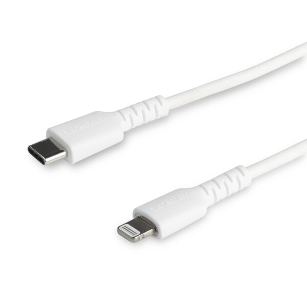 StarTech.com Premium USB-C naar Lightning Kabel 1m Wit - USB Type C naar Lightning Charge & Sync Oplaadkabel - Verstevigd met Ar