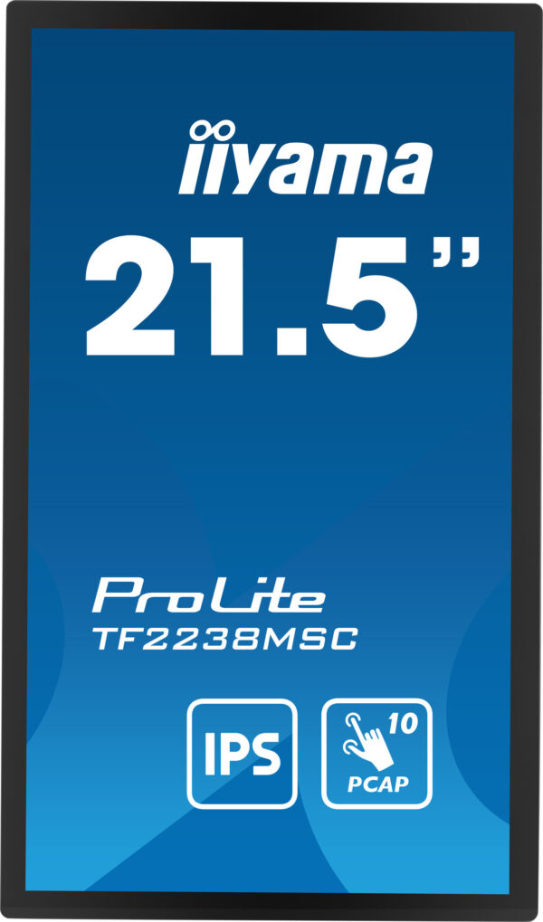 iiyama TF2238MSC-B1 beeldkrant Digitaal A-kaart 55,9 cm (22") LED 600 cd/m² Full HD Zwart Touchscreen - Afbeelding 2