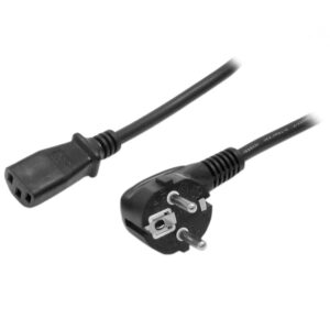 StarTech.com 2m Stroomkabel, 18AWG, EU Schuko naar C13 Voedingskabel, 250V 10A, Zwart, AC Vervangkabel, TV/Monitor Stroomkabel,