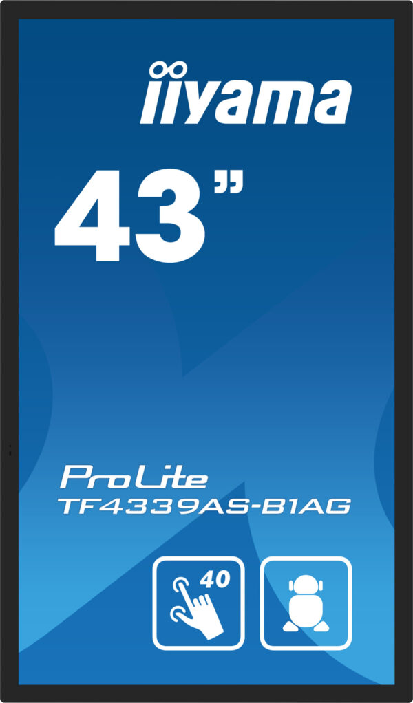 iiyama TF4339AS-B1AG beeldkrant Digitale signage flatscreen 108 cm (42.5") LED 500 cd/m² 4K Ultra HD Zwart Touchscreen Type proc - Afbeelding 2