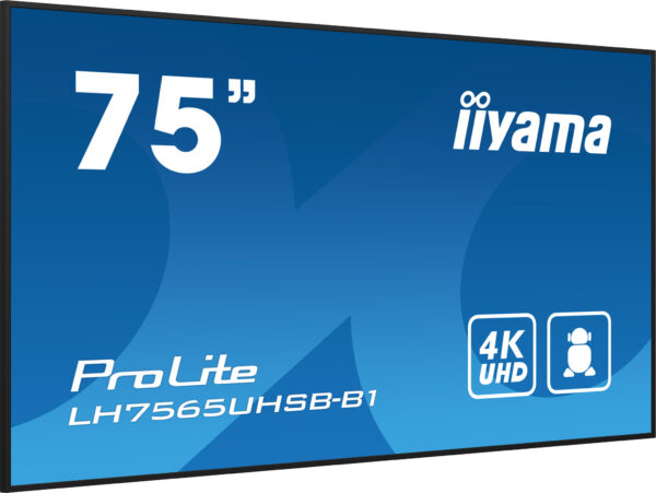 iiyama LH7565UHSB-B1 beeldkrant Kiosk-ontwerp 189,2 cm (74.5") LED Wifi 800 cd/m² 4K Ultra HD Zwart Type processor Android 11 24 - Afbeelding 3