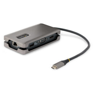 StarTech.com USB-C Multiport Adapter, 4K 60Hz HDMI/VGA, 3-Port USB Hub, 100W Power Delivery Pass-Through, GbE, Travel Docking St