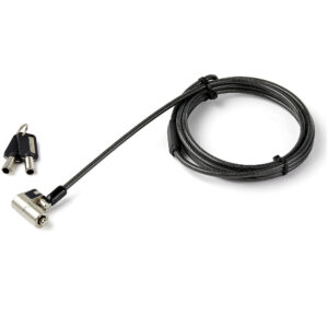 StarTech.com 2m Universeel Laptop Kabelslot met Sleutel 3-in-1 Security Lock voor apparaten met K-Slot, Nano K-Slot of Noble Wed
