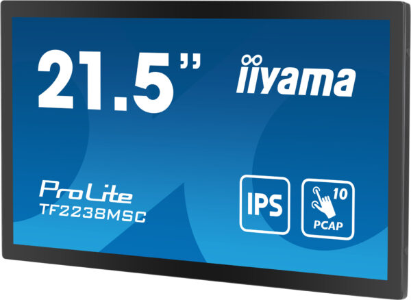 iiyama TF2238MSC-B1 beeldkrant Digitaal A-kaart 55,9 cm (22") LED 600 cd/m² Full HD Zwart Touchscreen - Afbeelding 6
