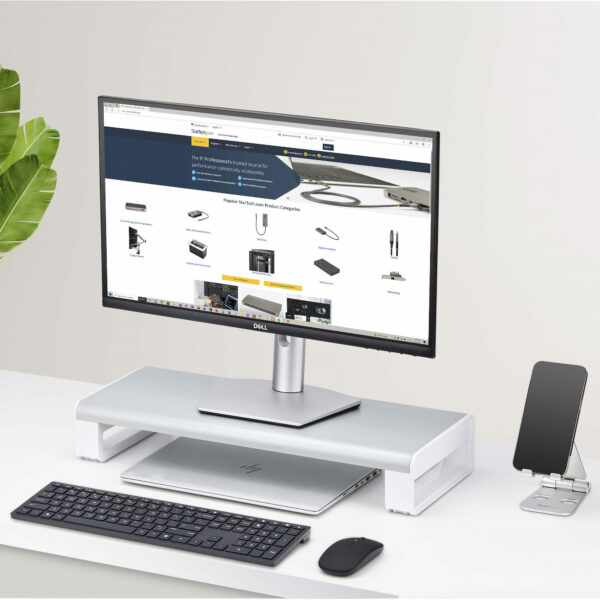 StarTech.com Ergonomische Monitorstandaard, Tot 15kg, Vaste Hoogte 9cm, Desktop Computer Monitor/Laptop Verhoger, Stalen Platfor - Afbeelding 7