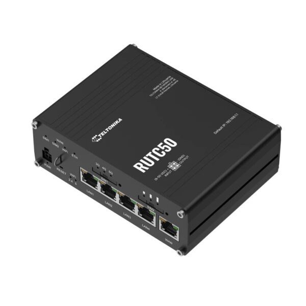 Teltonika RUTC50 draadloze router Gigabit Ethernet Dual-band (2.4 GHz / 5 GHz) 5G Zwart - Afbeelding 2