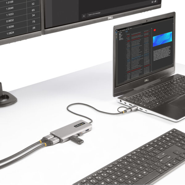 StarTech.com USB-C Multiport Adapter met Ingebouwde USB-C naar USB-A Dongle, Dual HDMI (4K30Hz/1080p60Hz), 3x USB-A 5Gbps, Mini - Afbeelding 6
