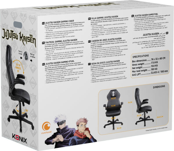Konix 78441120436 gamestoel Gaming leunstoel Gecapitonneerde zitting Zwart - Afbeelding 7