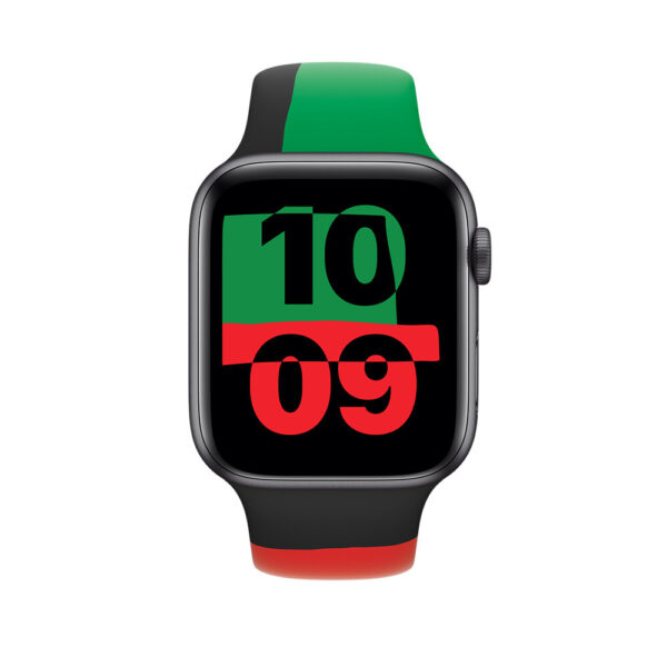 Apple MUQ73ZM/A slimme draagbare accessoire Band Zwart, Groen, Rood Fluorelastomeer - Afbeelding 3