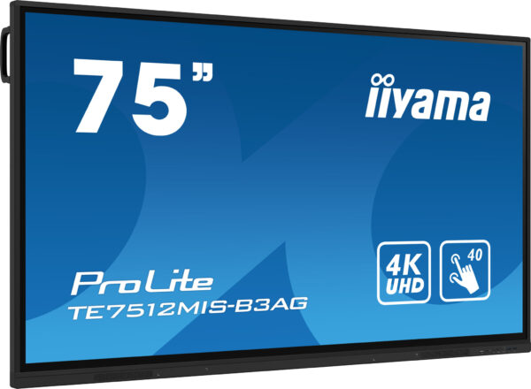 iiyama TE7512MIS-B3AG beeldkrant Kiosk-ontwerp 190,5 cm (75") LCD Wifi 400 cd/m² 4K Ultra HD Zwart Touchscreen Type processor An - Afbeelding 2