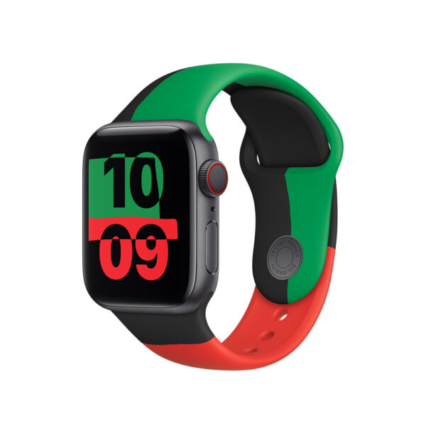 Apple MUQ53ZM/A slimme draagbare accessoire Band Zwart, Groen, Rood Fluorelastomeer - Afbeelding 2
