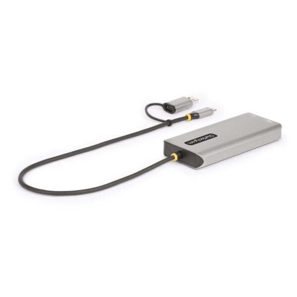 StarTech.com USB-C Multiport Adapter met Ingebouwde USB-C naar USB-A Dongle, Dual HDMI (4K30Hz/1080p60Hz), 3x USB-A 5Gbps, Mini - Afbeelding 2
