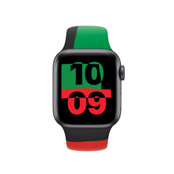 Apple MUQ53ZM/A slimme draagbare accessoire Band Zwart, Groen, Rood Fluorelastomeer - Afbeelding 3