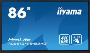 iiyama TE8612MIS-B3AG beeldkrant Kiosk-ontwerp 2,18 m (86") LCD Wifi 400 cd/m² 4K Ultra HD Zwart Touchscreen Type processor Andr