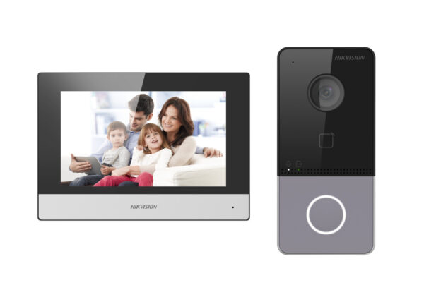 Hikvision DS-KIS603-P(C)/EU intercomsysteem 2 MP 17,8 cm (7") Zwart, Grijs, Zilver