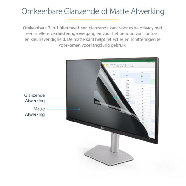 StarTech.com 23.6-inch 16:9 Computer Monitor Privacy Filter, Anti-Glans Privacyscherm met 51% Blauw Licht Reductie, Monitor Scre - Afbeelding 10