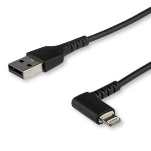 StarTech.com Premium USB-A naar Lightning Kabel 2m Zwart - Robuuste 90° haakse USB Type A naar Lightning Charge & Sync Oplaadkab