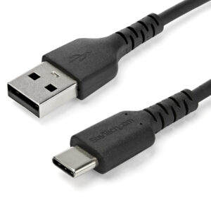 StarTech.com 1m USB A naar USB-C Oplaadkabel, Duurzame USB 2.0 Fast Charge & Sync USB A naar USB C Data Kabel, Rugged Aramide Ve