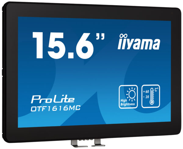 iiyama OTF1616MC-B1 beeldkrant Digitale signage flatscreen 39,6 cm (15.6") LCD 1100 cd/m² Full HD Zwart Touchscreen - Afbeelding 2