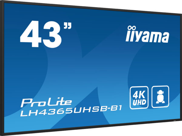 iiyama LH4365UHSB-B1 beeldkrant Kiosk-ontwerp 108 cm (42.5") LED Wifi 800 cd/m² 4K Ultra HD Zwart Type processor Android 11 24/7 - Afbeelding 3