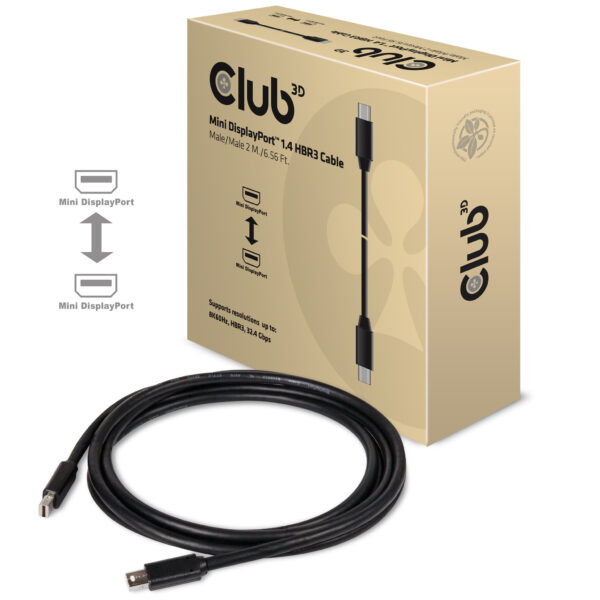CLUB3D Mini DisplayPort 1.4 Kabel HBR3 8K60Hz M/M 2 meter - Afbeelding 6