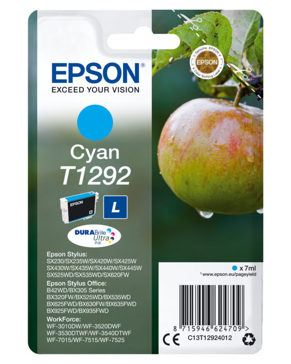 Epson Apple Singlepack Cyan T1292 DURABrite Ultra Ink