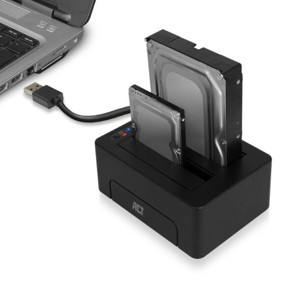 ACT 2,5" en 3,5" SATA dual HDD/SSD dockingstation, USB 3.2 Gen1 - Afbeelding 6