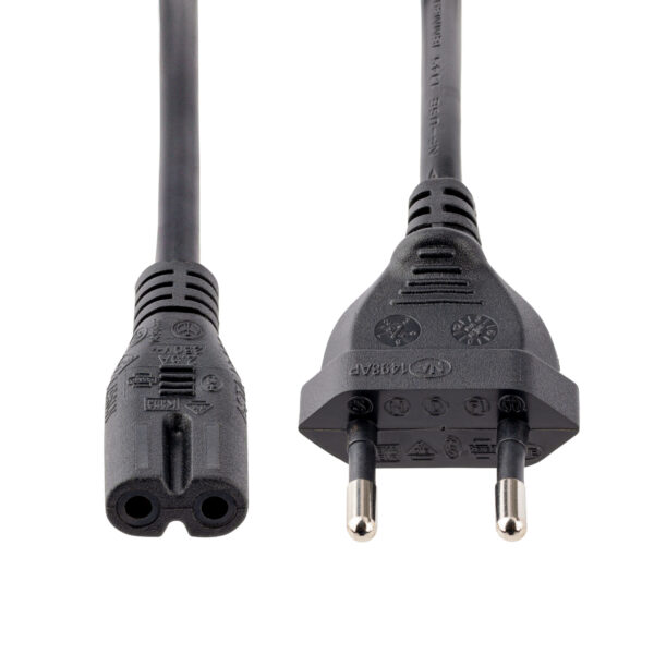 StarTech.com 1m Laptop Stroomkabel, EU Plug naar C7, 2.5A 250V, 18AWG, Laptop Vervangkabel, Printer Voedingskabel, Laptop Lader - Afbeelding 2